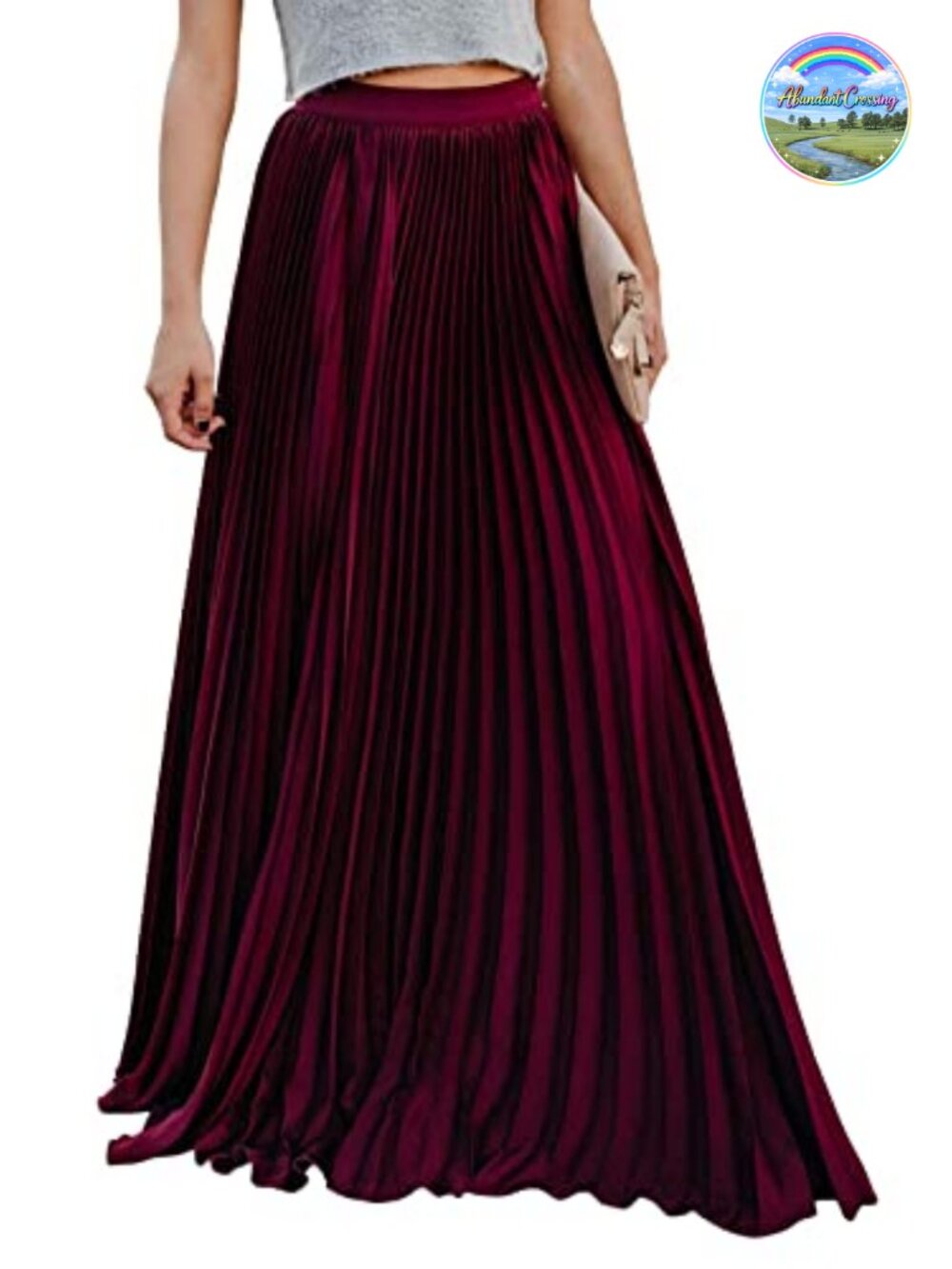 High Waist Pleated Chiffon Maxi Skirt Flowy A-Line